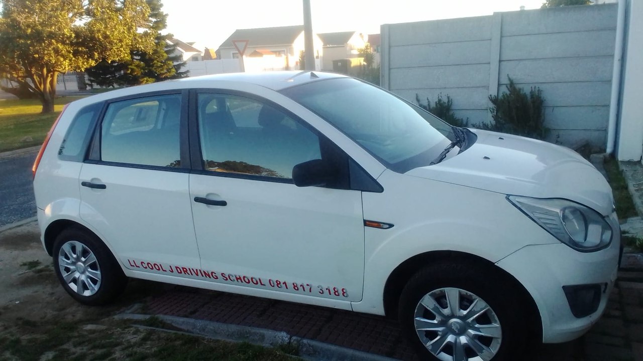 LL Cool J Driving School's white Ford Figo, branded manual training vehicle